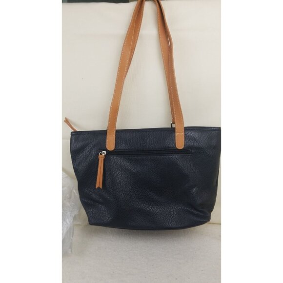 Carryland Black Beige Women’s Tote Satchel Handbag Shoulder Bag Purse multi pckt - Picture 6 of 11